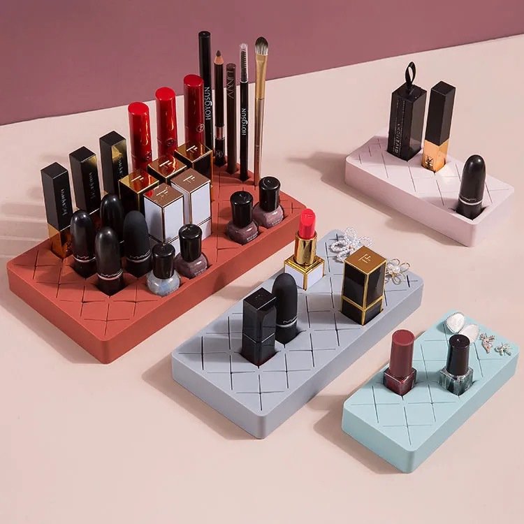 New design Multi Slot Silicone Cosmetic Brush Lipstick Storage lipstick Holder Organizer