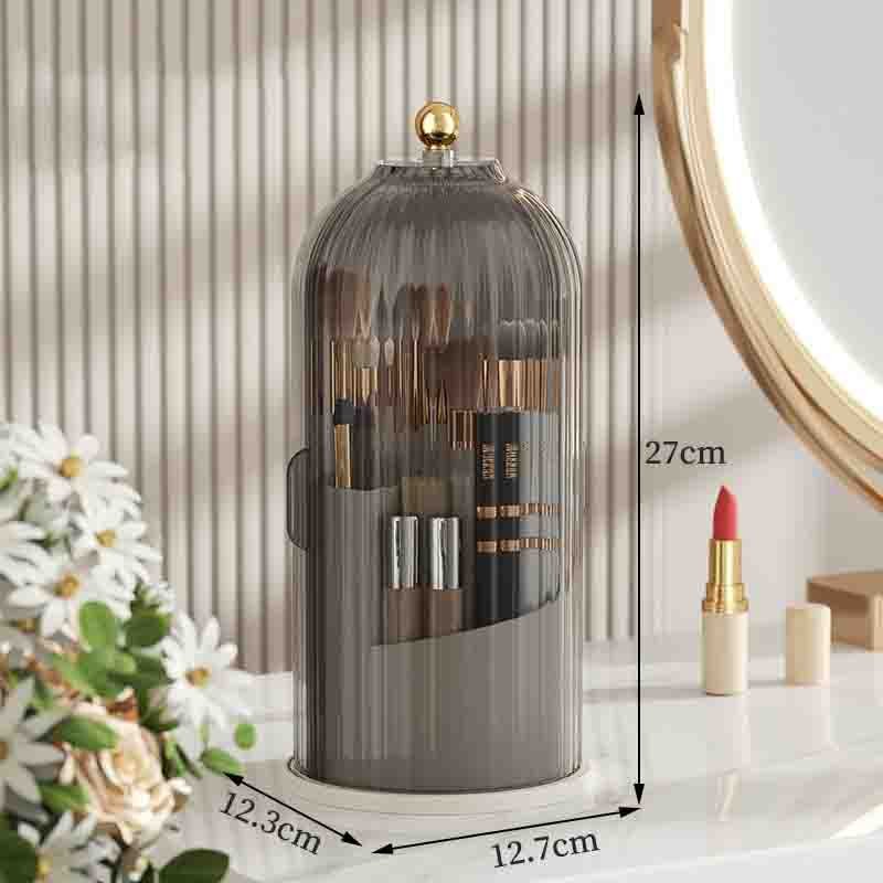 Makeup Brushes Cup Rotating Organizer for Cosmetics Desk Organizer Makeup Organizer with Lid