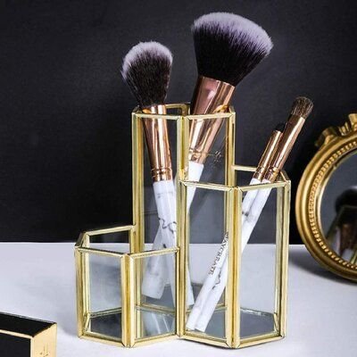 Precious Gift Accessory Makeup Tools Jewelry Box With Gold Plated Wedding Decoration Display Case Glass Box For Return Gifted