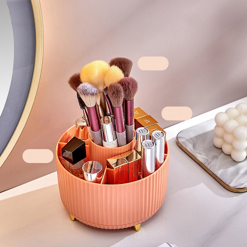 Pencil Holder For Desk 5 Slots 360°degree Rotating Desk Organizers And Accessories Desktop Storage Stationery Supplies Organizer