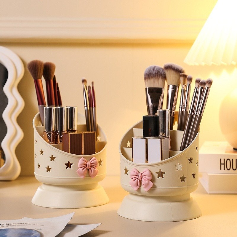 Cream Based Desktop Dressing Table Eyebrow Pencil Lipstick Organizing Box Office Desktop Pen Holder Cosmetics Storage Box