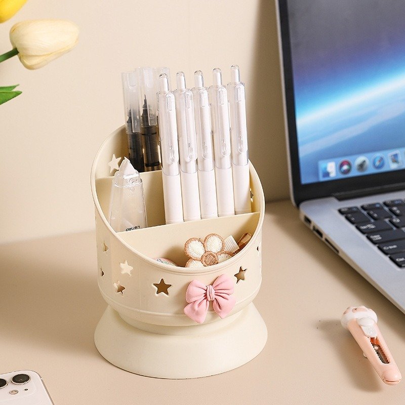 Cream Based Desktop Dressing Table Eyebrow Pencil Lipstick Organizing Box Office Desktop Pen Holder Cosmetics Storage Box