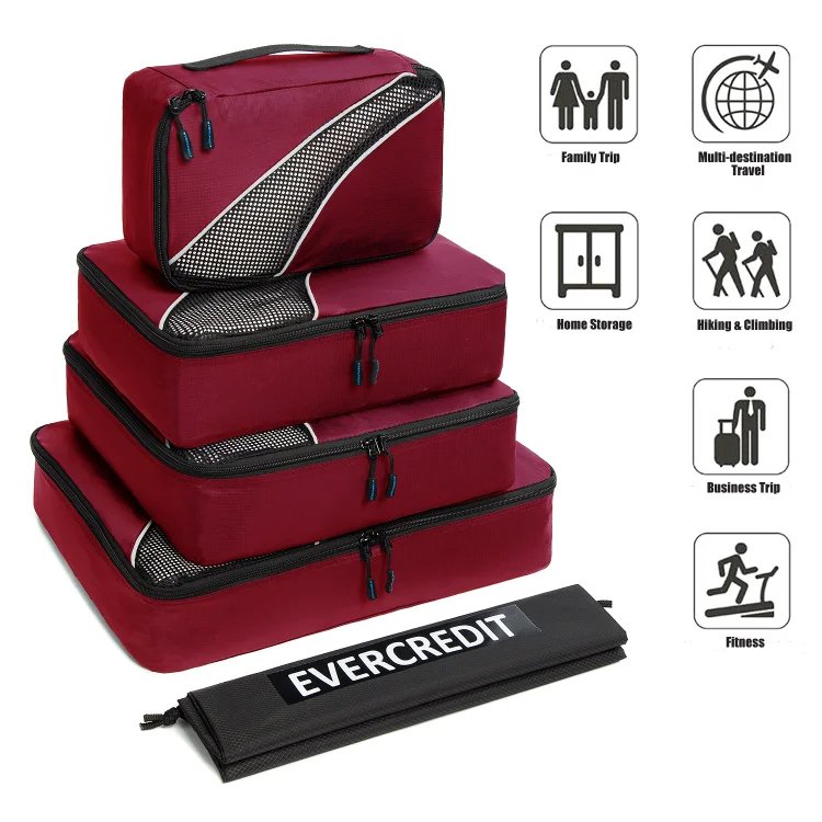 EVERCREDIT Travel Bags Luggage Organizers bag Travel Essentials Compression Cubes duffle bag for Carry on Suitcases