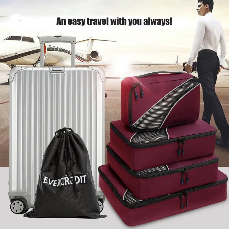 EVERCREDIT Travel Bags Luggage Organizers bag Travel Essentials Compression Cubes duffle bag for Carry on Suitcases