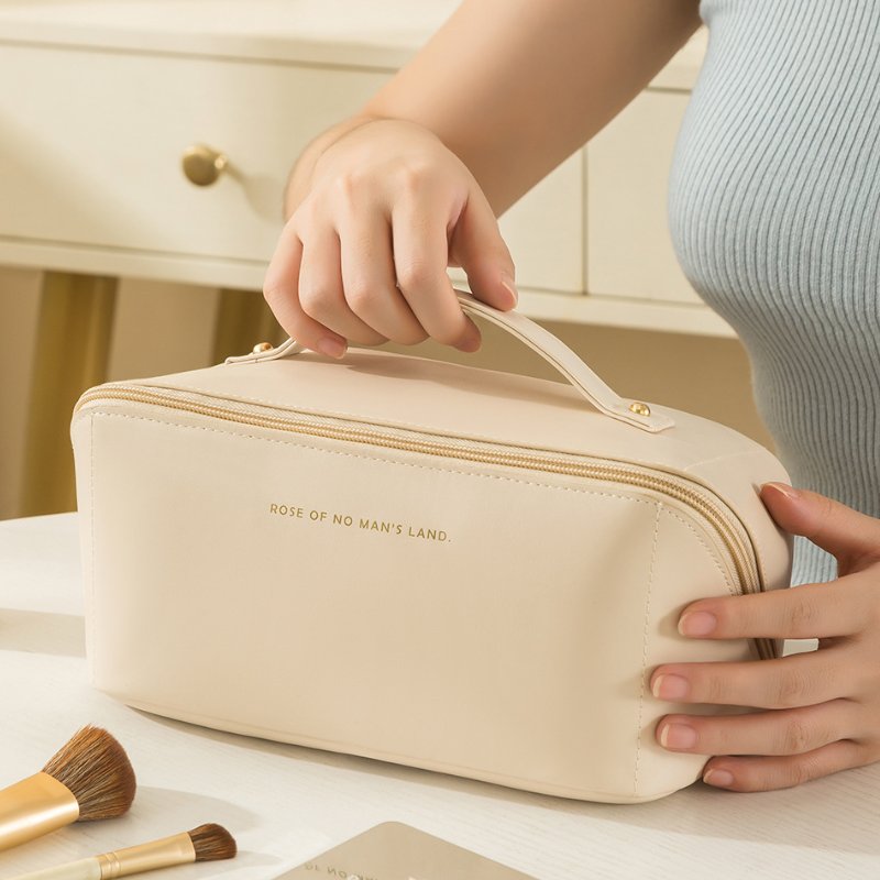 Organ Pillow Cosmetic Bag PU Leather Toiletry Bag Ins High-looking Handbag Travel Portable Makeup Storage Bag