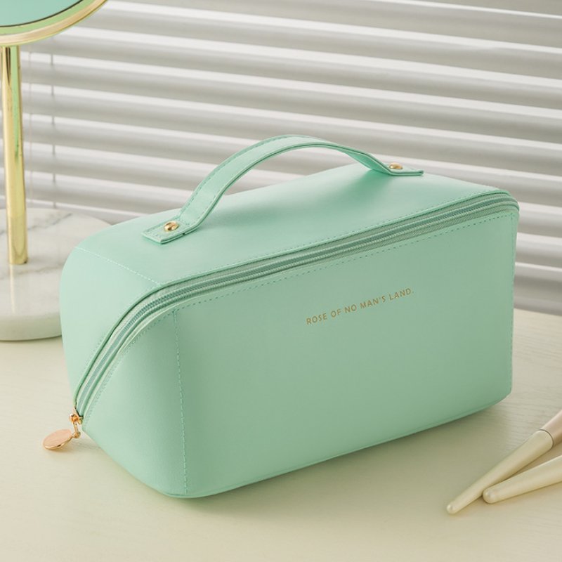Organ Pillow Cosmetic Bag PU Leather Toiletry Bag Ins High-looking Handbag Travel Portable Makeup Storage Bag