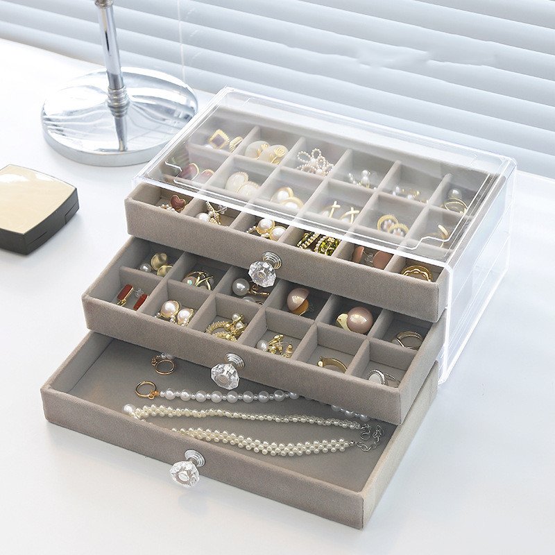 OWNSWING Makeup Storage Organizer Cosmetic Storage Container With Drawer Plastic Makeup Holder