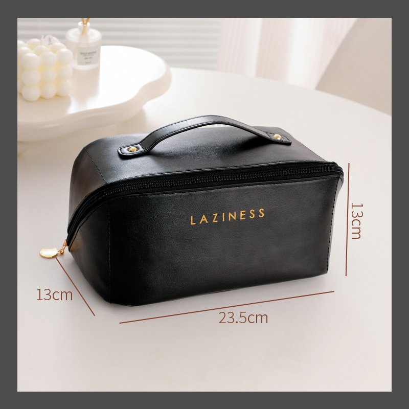 Black Cosmetic Bag Elegant Soft For Men And Women Wholesale Custom Logo PU Travel Toiletry Storage makeup organizer