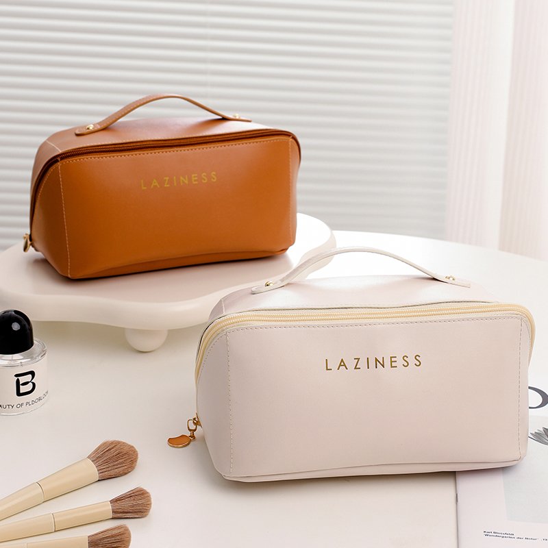 Black Cosmetic Bag Elegant Soft For Men And Women Wholesale Custom Logo PU Travel Toiletry Storage makeup organizer