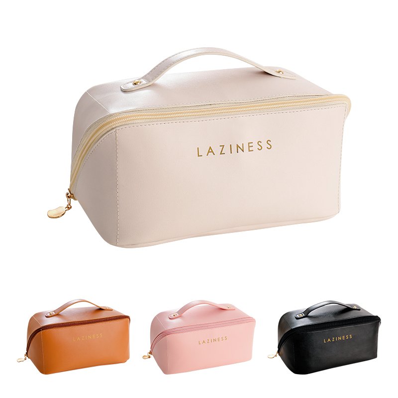 Black Cosmetic Bag Elegant Soft For Men And Women Wholesale Custom Logo PU Travel Toiletry Storage makeup organizer