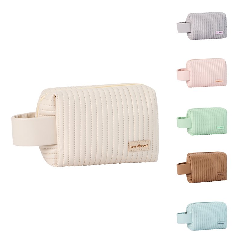Custom Logo Pouch Travel Toiletry Cosmetic Storage Organizer Bag Cute Quilted Cosmetic Bag Large Capacity Makeup Bag Hot Selling