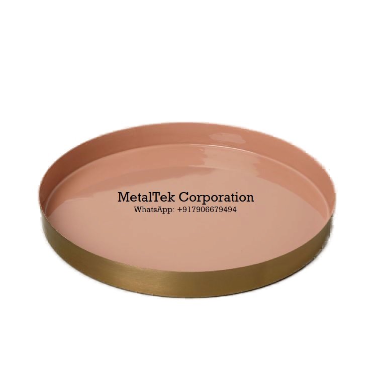 Modern Home Gold round Decorative Serving Tray for Jewelry Makeup Toiletries Kitchen Tableware Storage Organizers Manufacturer