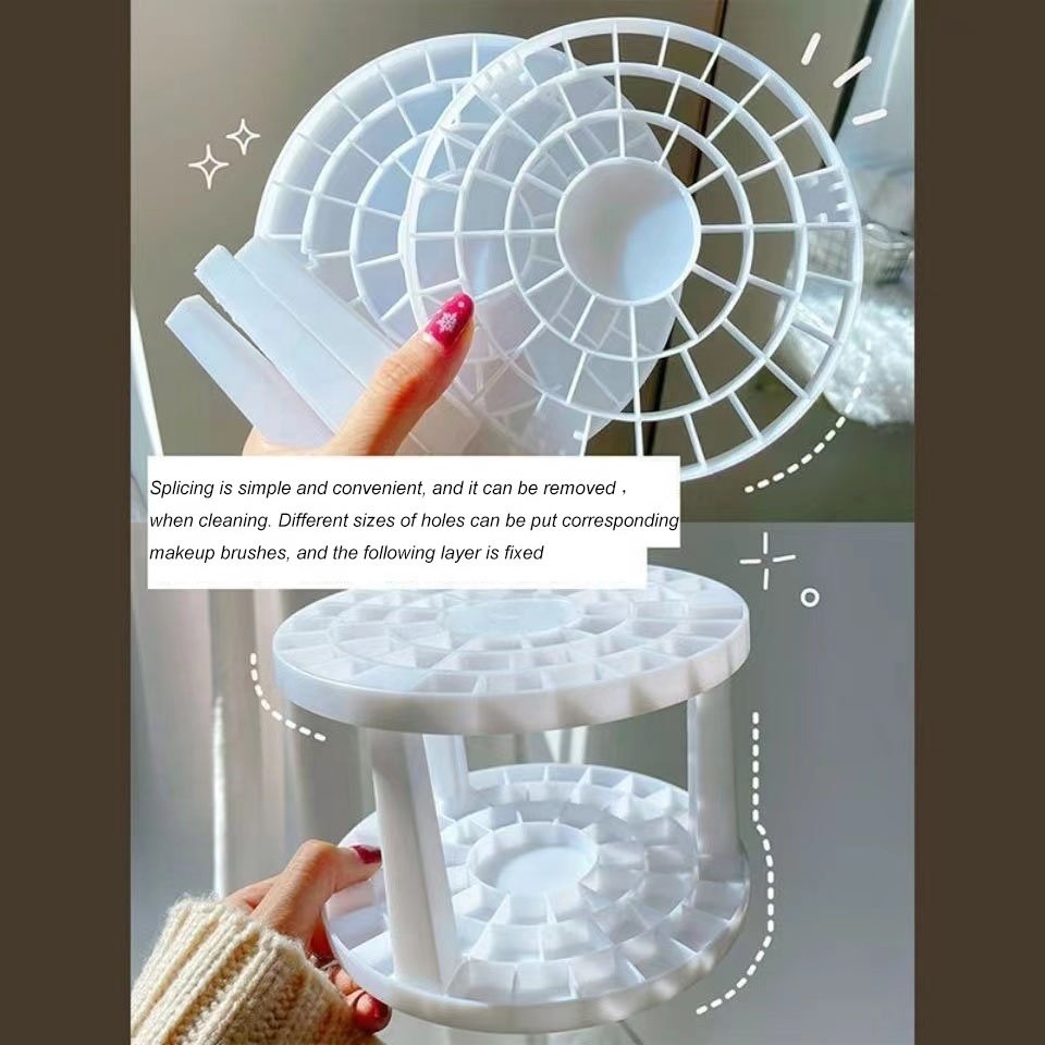 Girl Cosmetic Accessories Makeup Brush Cup 360 Degree Office Acrylic Transparent Pen Holder Cosmetic Makeup Brushes Storage Case