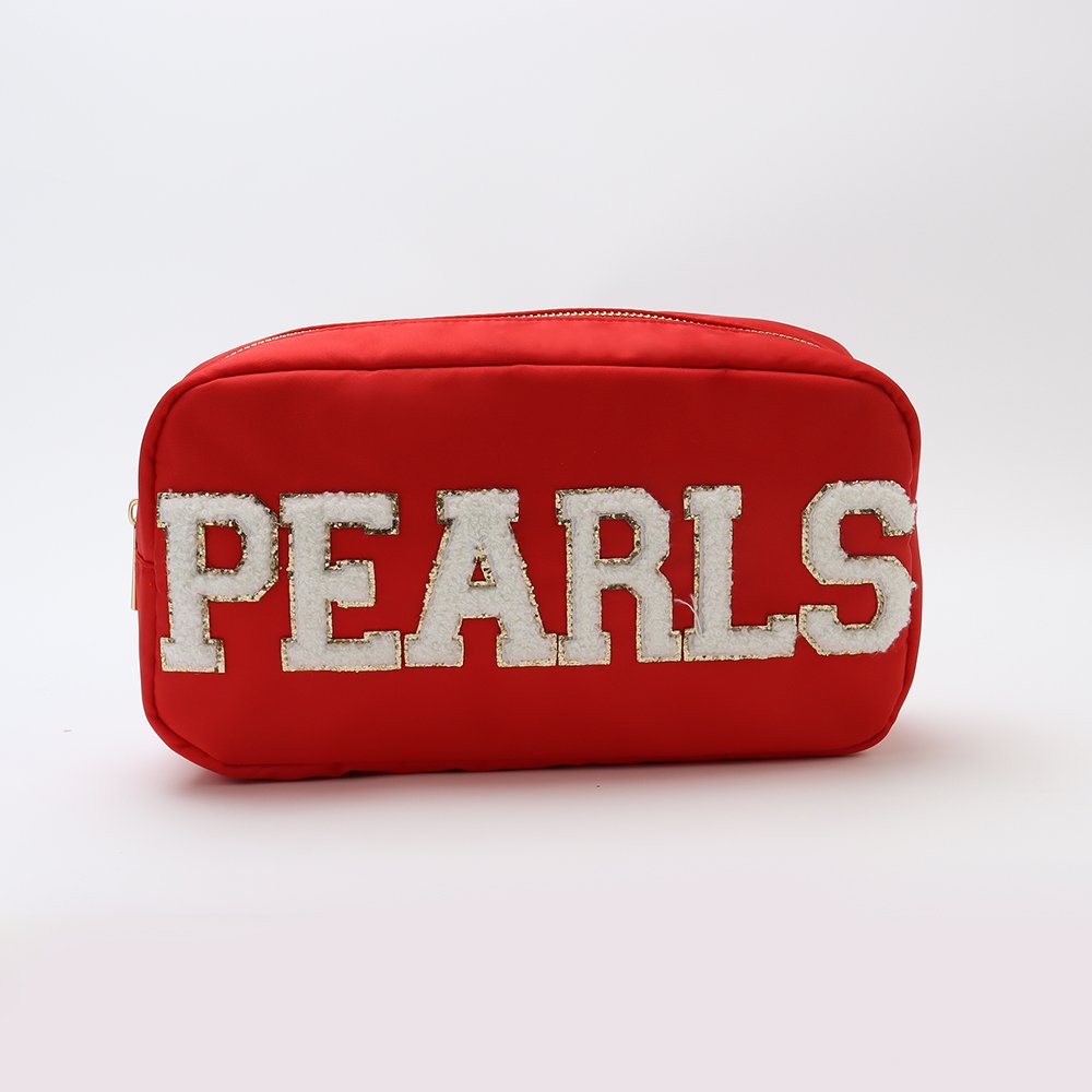 Low MOQ High Quality Portable Durable Zippered nylon Women's Messenger Travel Toiletry pink Make Up Organizer Cosmetic Pouch