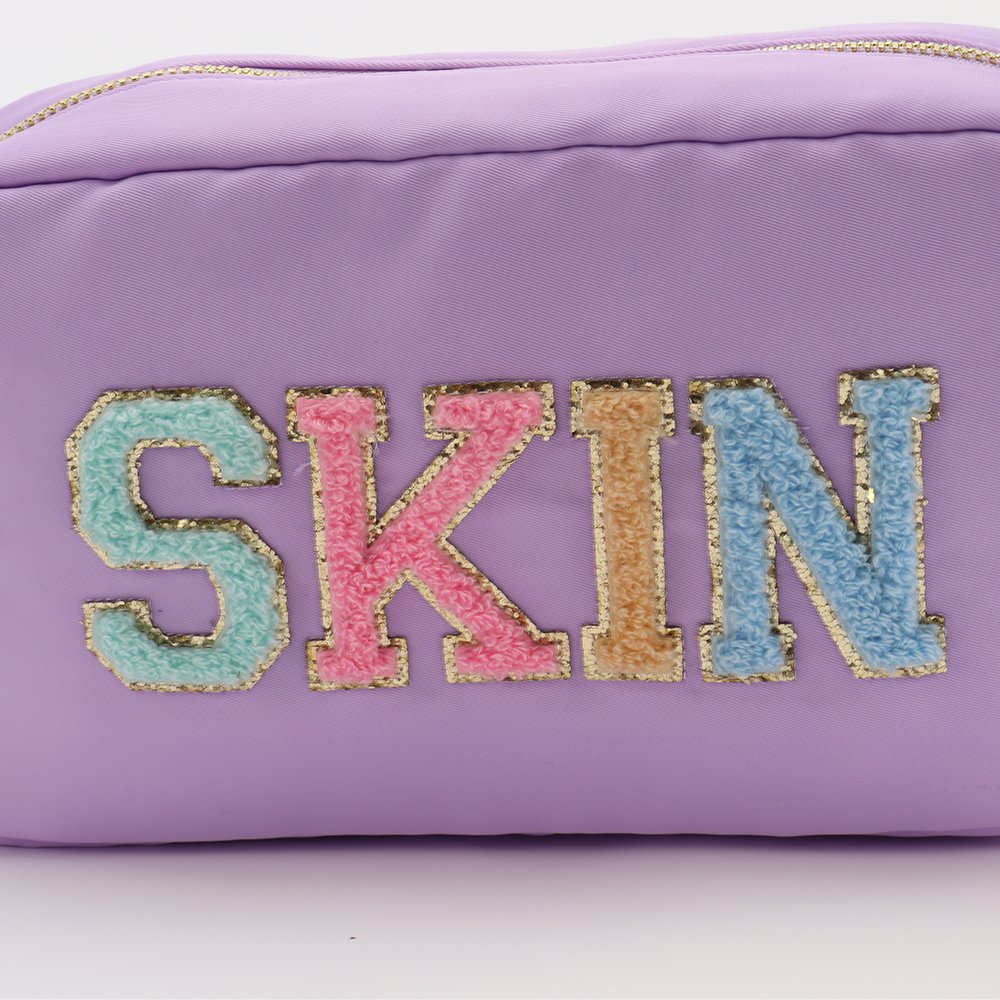 Low MOQ High Quality Portable Durable Zippered nylon Women's Messenger Travel Toiletry pink Make Up Organizer Cosmetic Pouch