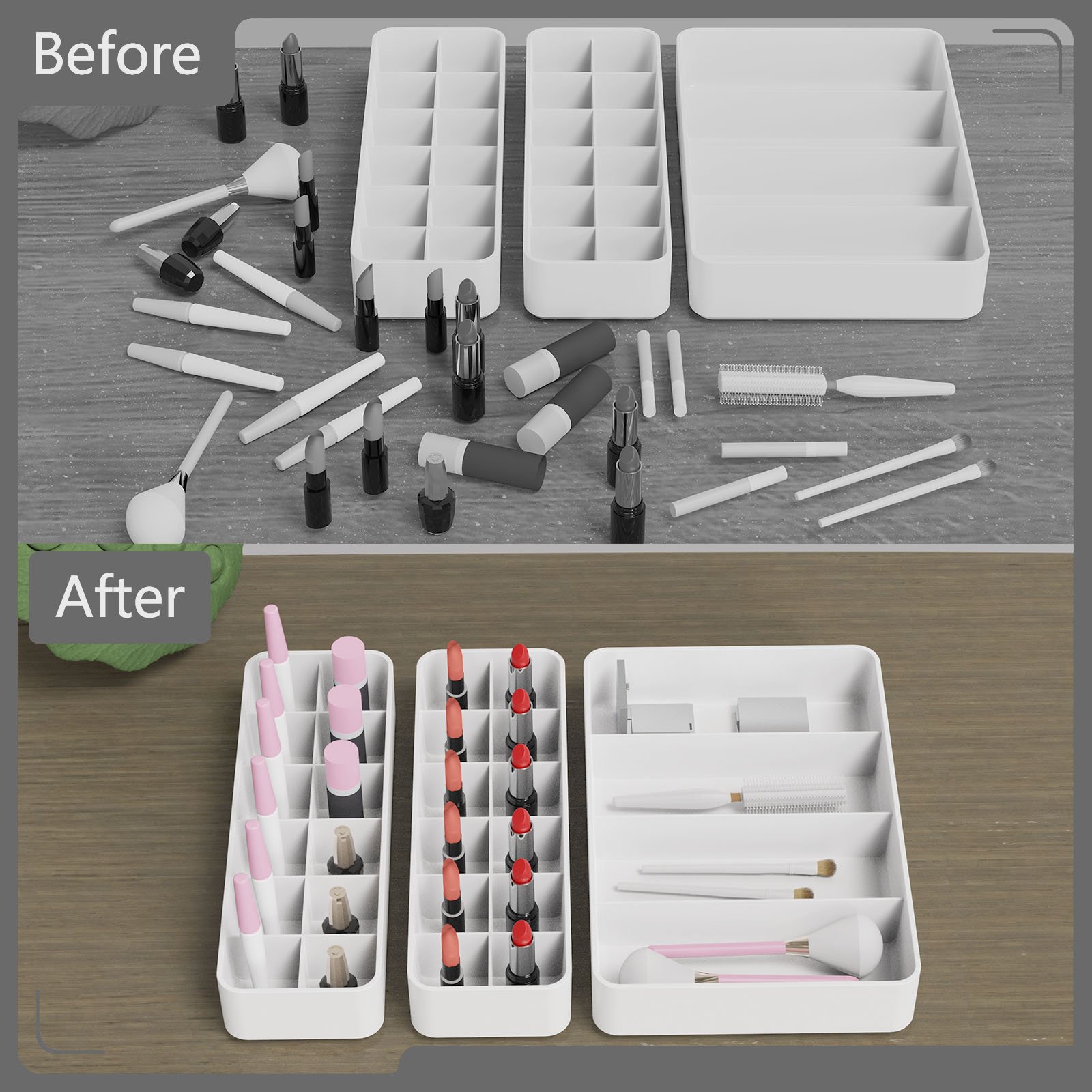 Wholesale Make Up Desktop Kit Private Label Desktop Lipstick Separate Box Cosmetic Makeup Box Jewelry Storage Organizer Box