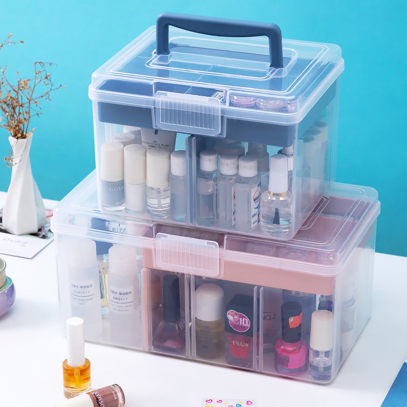 Desktop Powder Skin Care Organizer Air Cushion Manicure Cosmetics Organizer Eye Shadow Makeup Storage Box