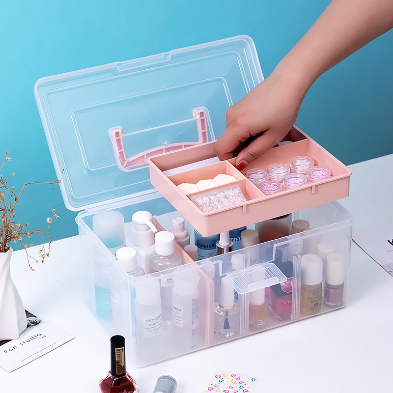 Desktop Powder Skin Care Organizer Air Cushion Manicure Cosmetics Organizer Eye Shadow Makeup Storage Box