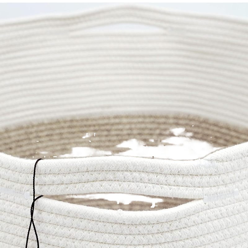 2024 new combination three-piece rectangular cotton rope braided storage basket Desktop sundry basket cosmetics storage basket