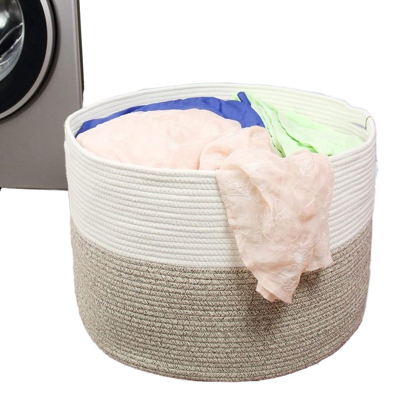 2024 new combination three-piece rectangular cotton rope braided storage basket Desktop sundry basket cosmetics storage basket
