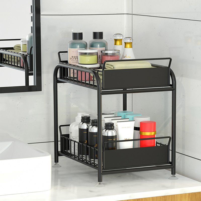 2 Pack Sliding Cabinet Basket Organizers And Storage Under The Sink Organizers And Storage Under Cabinet Spice Storage Pullout