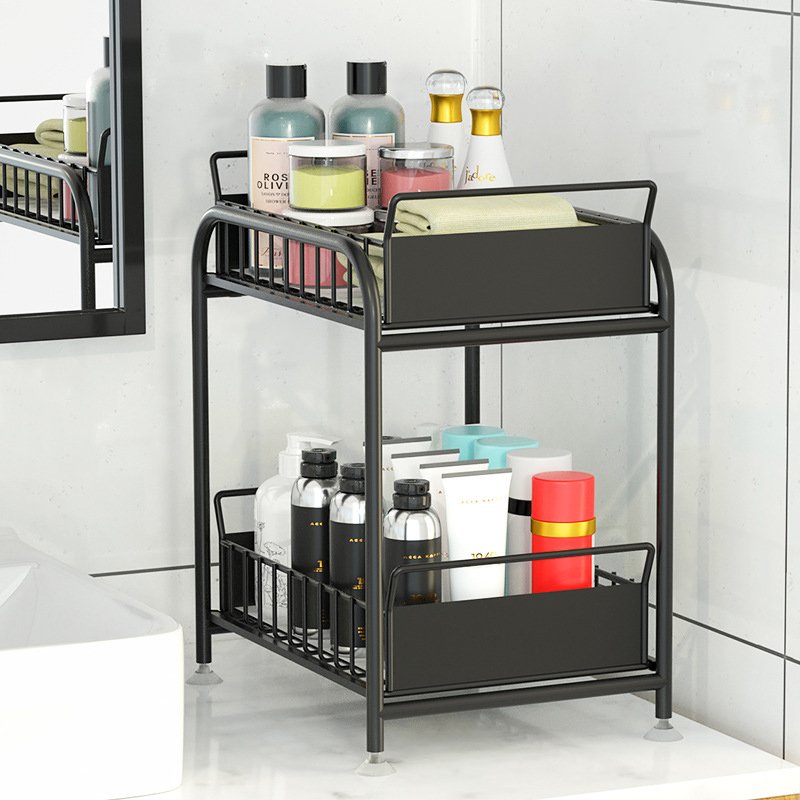 2 Pack Sliding Cabinet Basket Organizers And Storage Under The Sink Organizers And Storage Under Cabinet Spice Storage Pullout