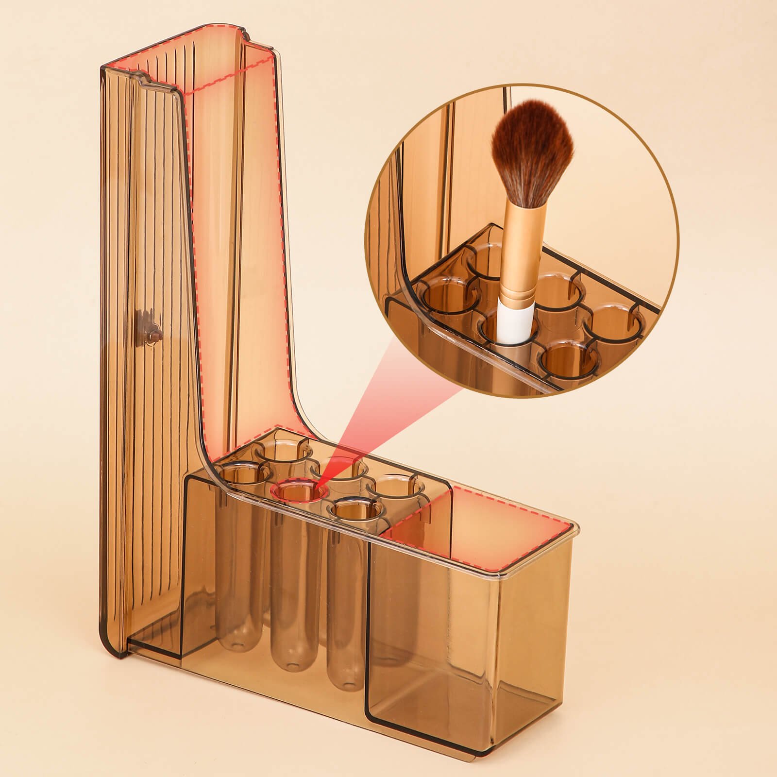 Makeup Organizer Dust-proof Makeup Storage Organizer with Drawer Water-proof Cosmetic Display Case for Bathroom and Bedroom