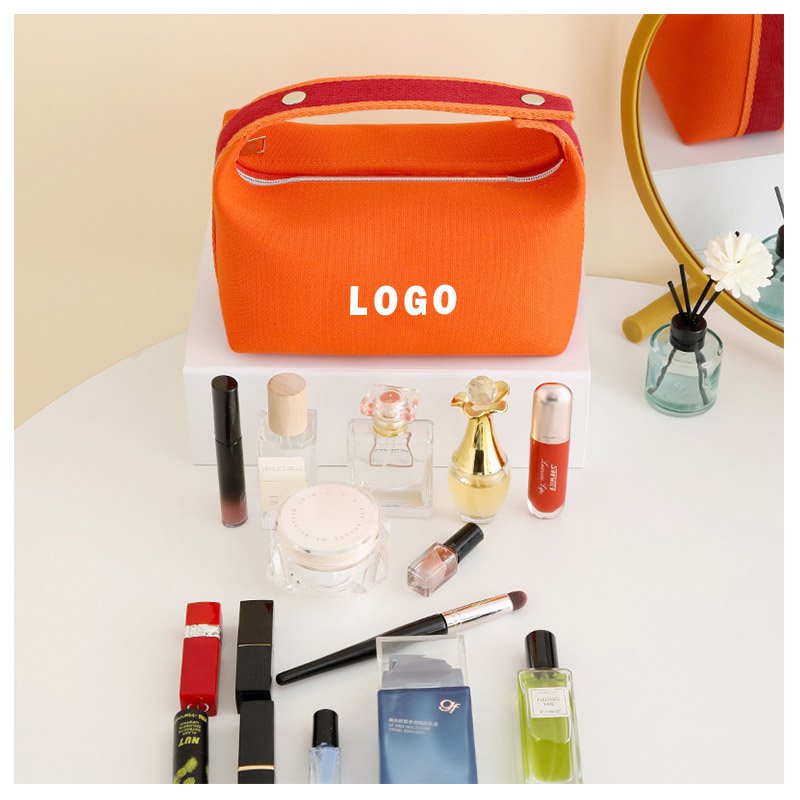 Factory Waterproof Custom Portable Large Capacity Pouch Open Flat Travel Toiletry Bag Makeup Bag Cosmetic Canvas Bags