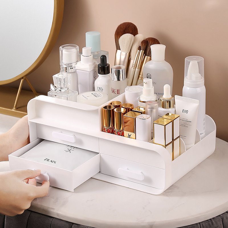 skin care organizer,Makeup Desk Organizer With Drawers Counter top Organizer for Cosmetics Holder for Lipstick