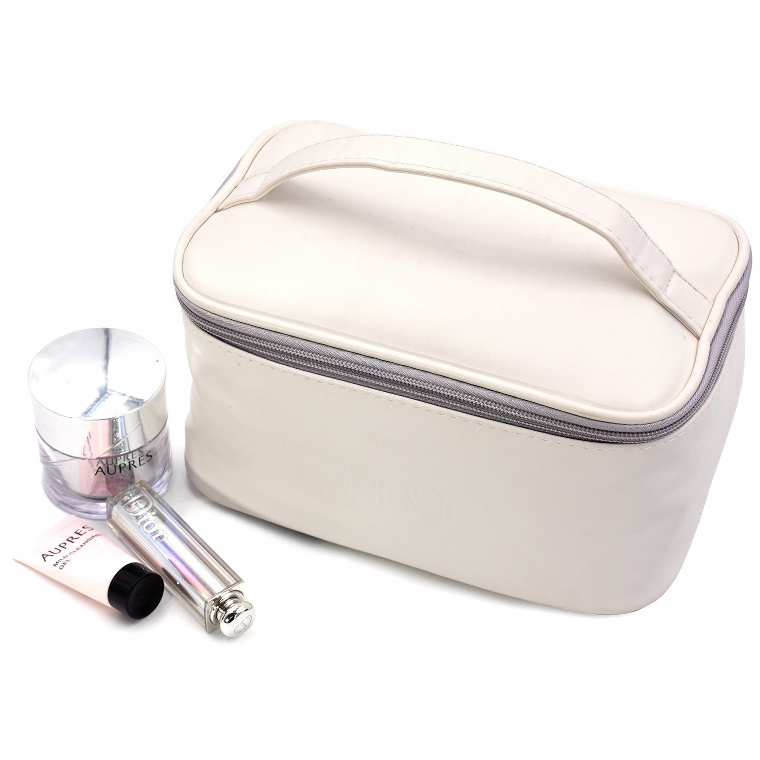 China Factory Custom PU Makeup Storage Brush Travel Case Portable Cosmetic Organizer with Zipper