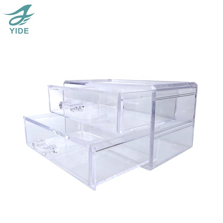 YIDE Desktop Drawer Acrylic Tidy Box Makeup Organize Box Transparent Cosmetic Storage Box