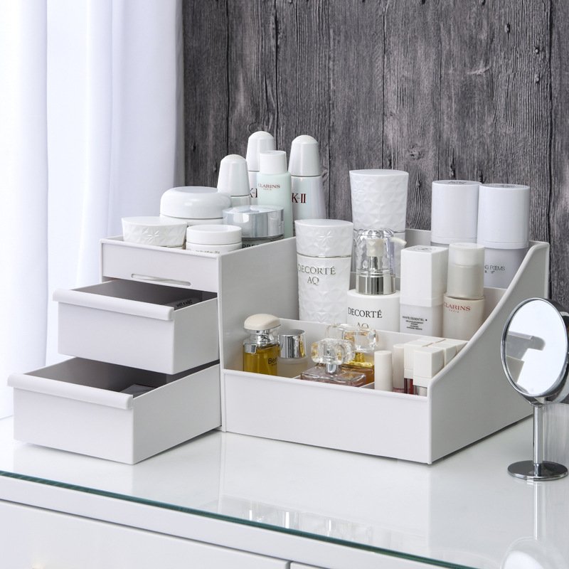 QM Cosmetic storage box portable desktop organize dustproof household acrylic cosmetic makeup organizer storage box