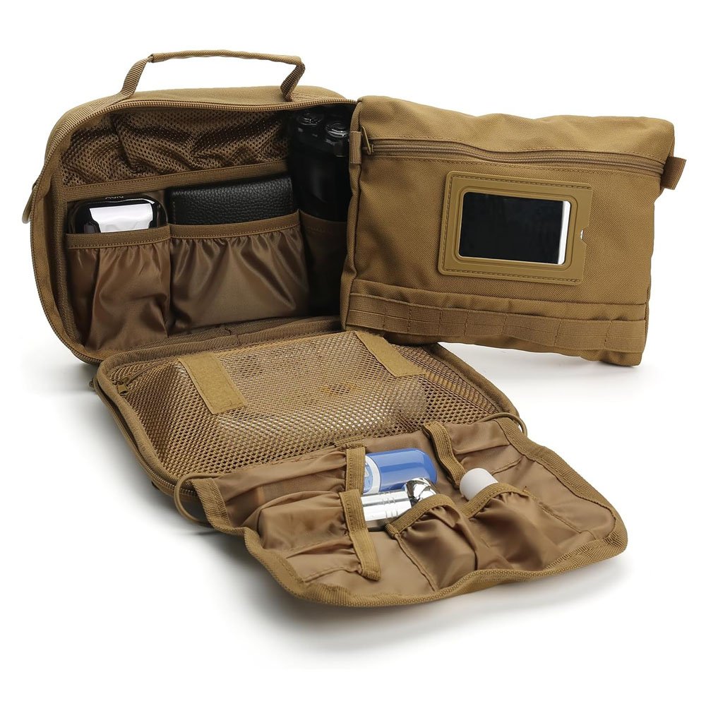 Tactical Mens Custom Canvas Travel Essentials Accessories Bathroom Organizer Waterproof Hanging Organizer Toiletry Bag for Men