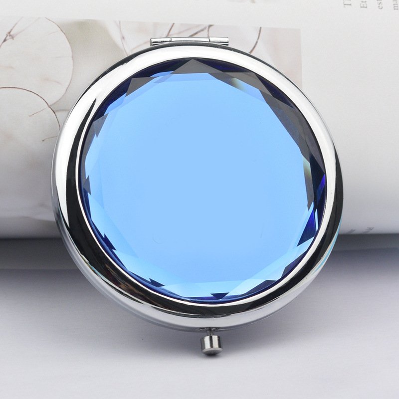 Low MOQ Wholesale Customized Logo Personalized Portable Mini Makeup Mirrors Crystal Mirror