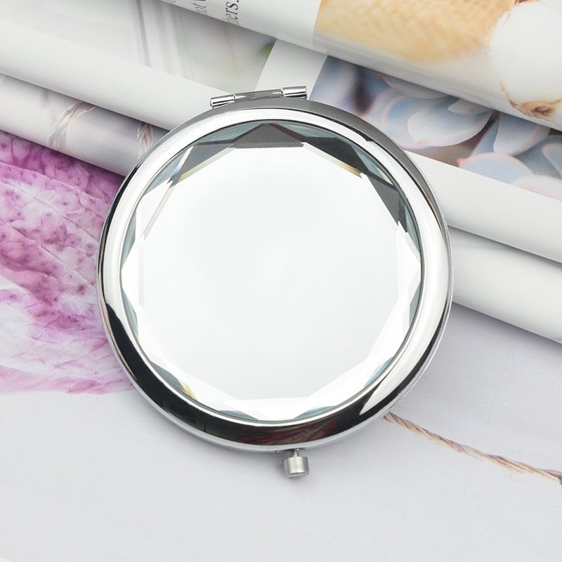 Low MOQ Wholesale Customized Logo Personalized Portable Mini Makeup Mirrors Crystal Mirror