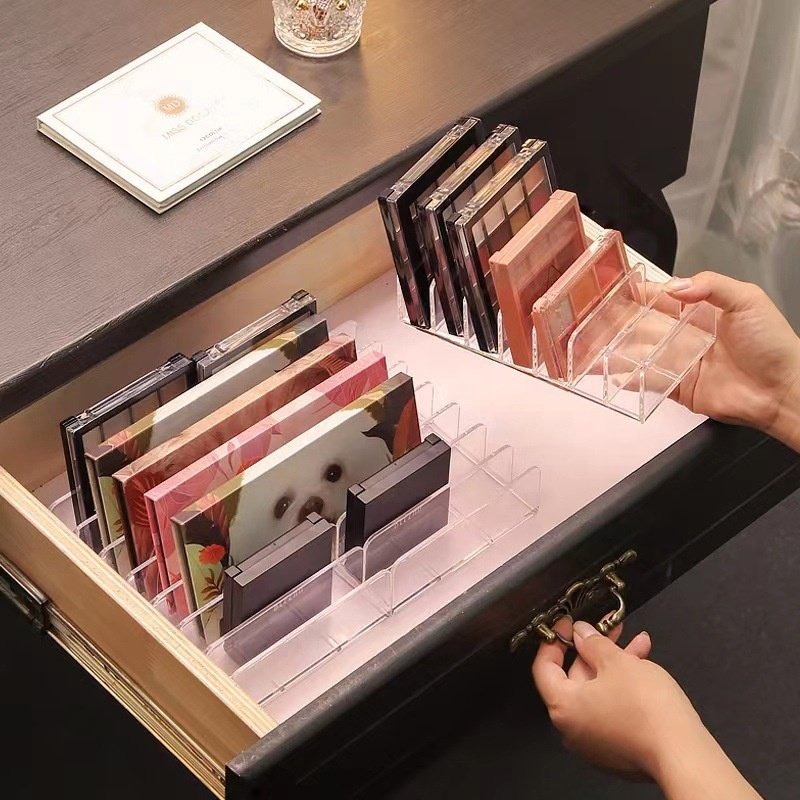 Clear 7 Slot Cosmetic Lipstick Eyelash Storage Box Acrylic Makeup Palette Organizer