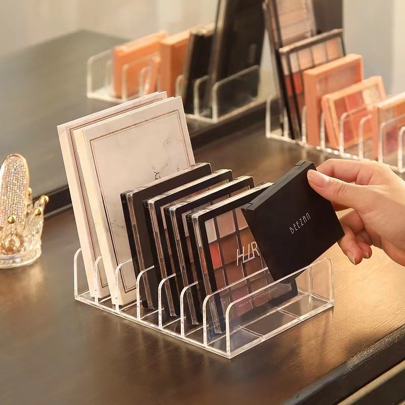 Clear 7 Slot Cosmetic Lipstick Eyelash Storage Box Acrylic Makeup Palette Organizer