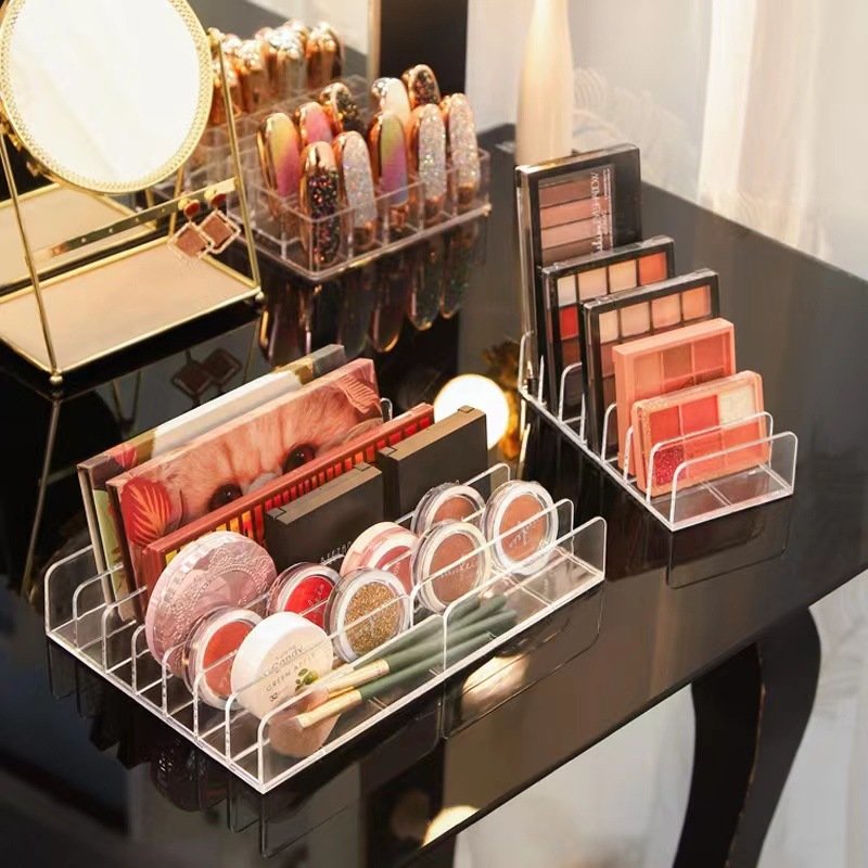 Clear 7 Slot Cosmetic Lipstick Eyelash Storage Box Acrylic Makeup Palette Organizer
