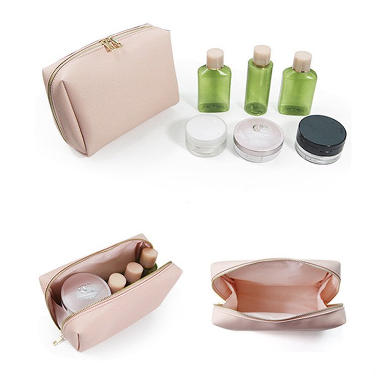 PU leather cosmetic custom zip pouch make up travel makeup organizer pouch mini bag for women girls with logo
