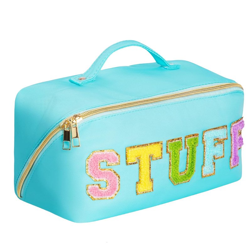 Large Capacity Multi-Functional Storage Bag Oblique Opening Spot Fashion Embroidered Alphabet National Nylon Hand Towel Makeup