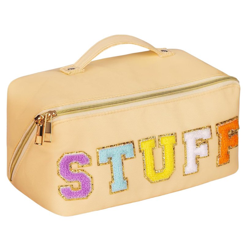Large Capacity Multi-Functional Storage Bag Oblique Opening Spot Fashion Embroidered Alphabet National Nylon Hand Towel Makeup