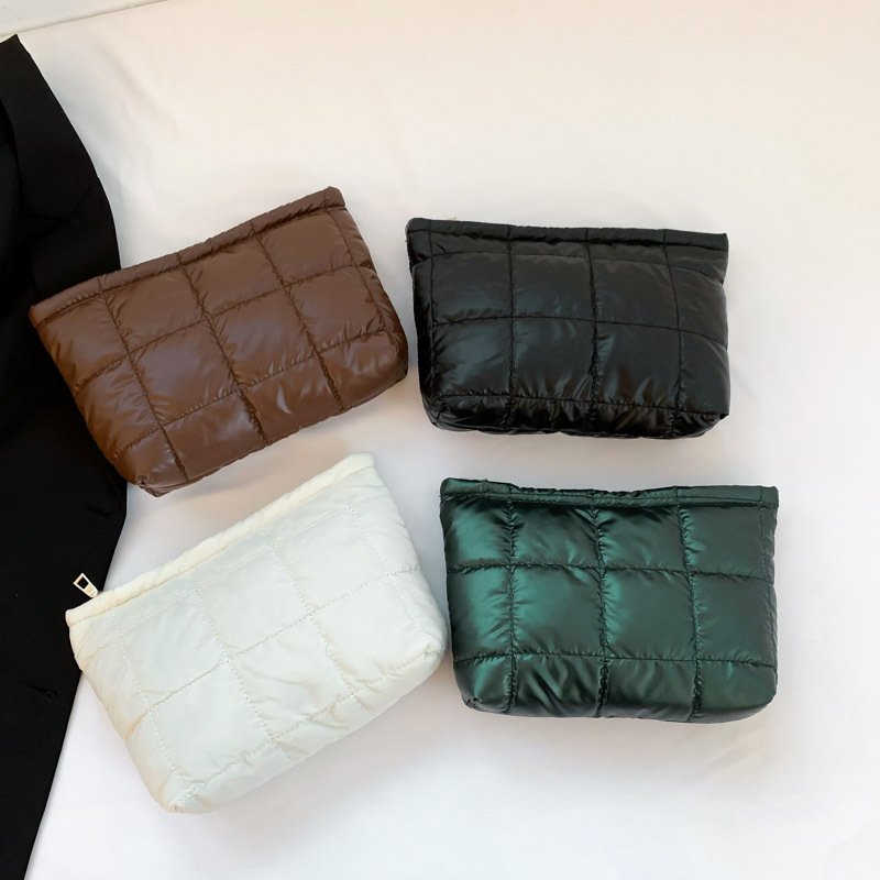 women new arrival puffer makeup Bag organizer cosmetic container bags cases clutch bag make up purse handbag