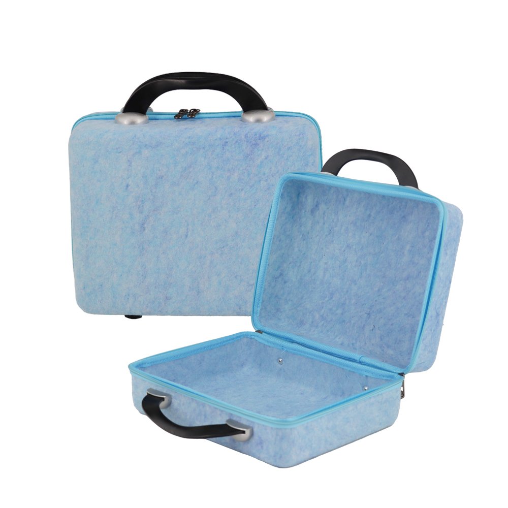 Custom Logo Felt Mini Makeup Travel Suitcase Organizers Portable luggage onboard Storage Box