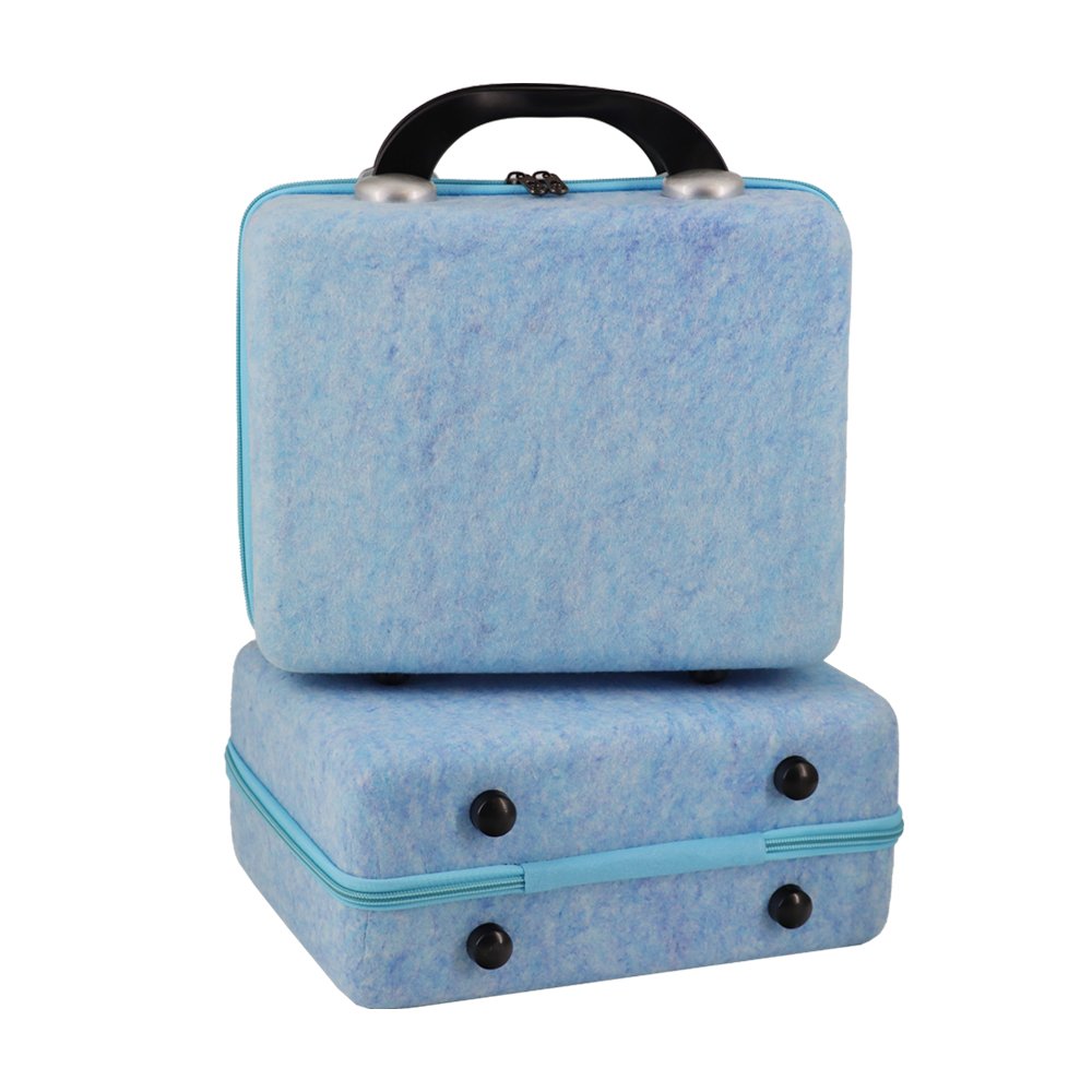 Custom Logo Felt Mini Makeup Travel Suitcase Organizers Portable luggage onboard Storage Box