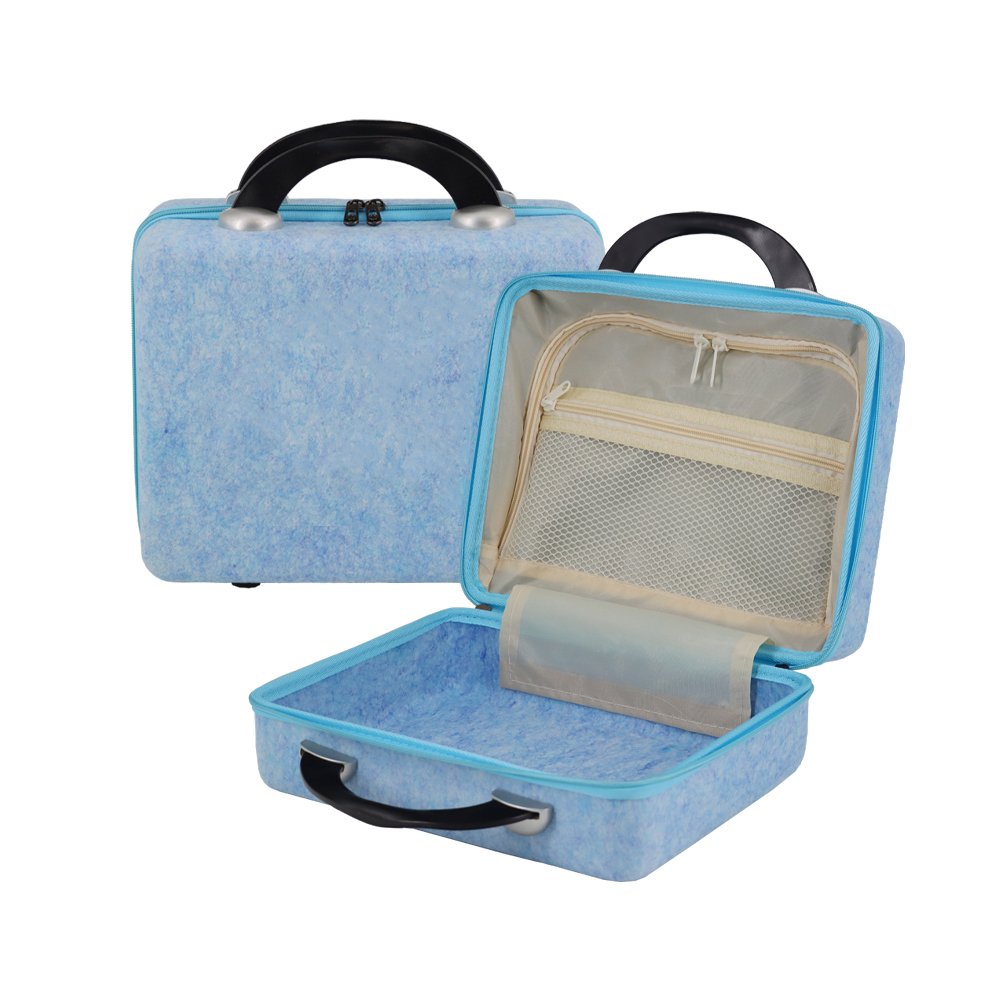 Custom Logo Felt Mini Makeup Travel Suitcase Organizers Portable luggage onboard Storage Box