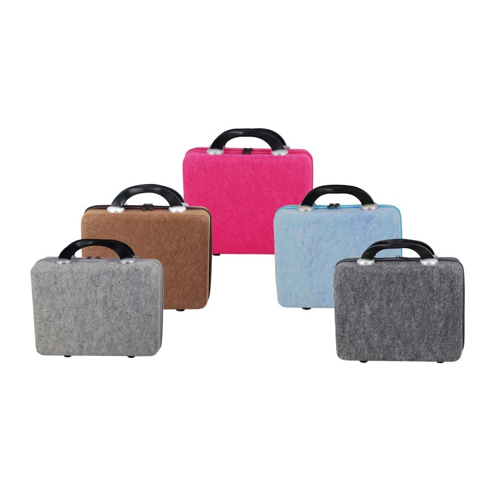 Custom Logo Felt Mini Makeup Travel Suitcase Organizers Portable luggage onboard Storage Box