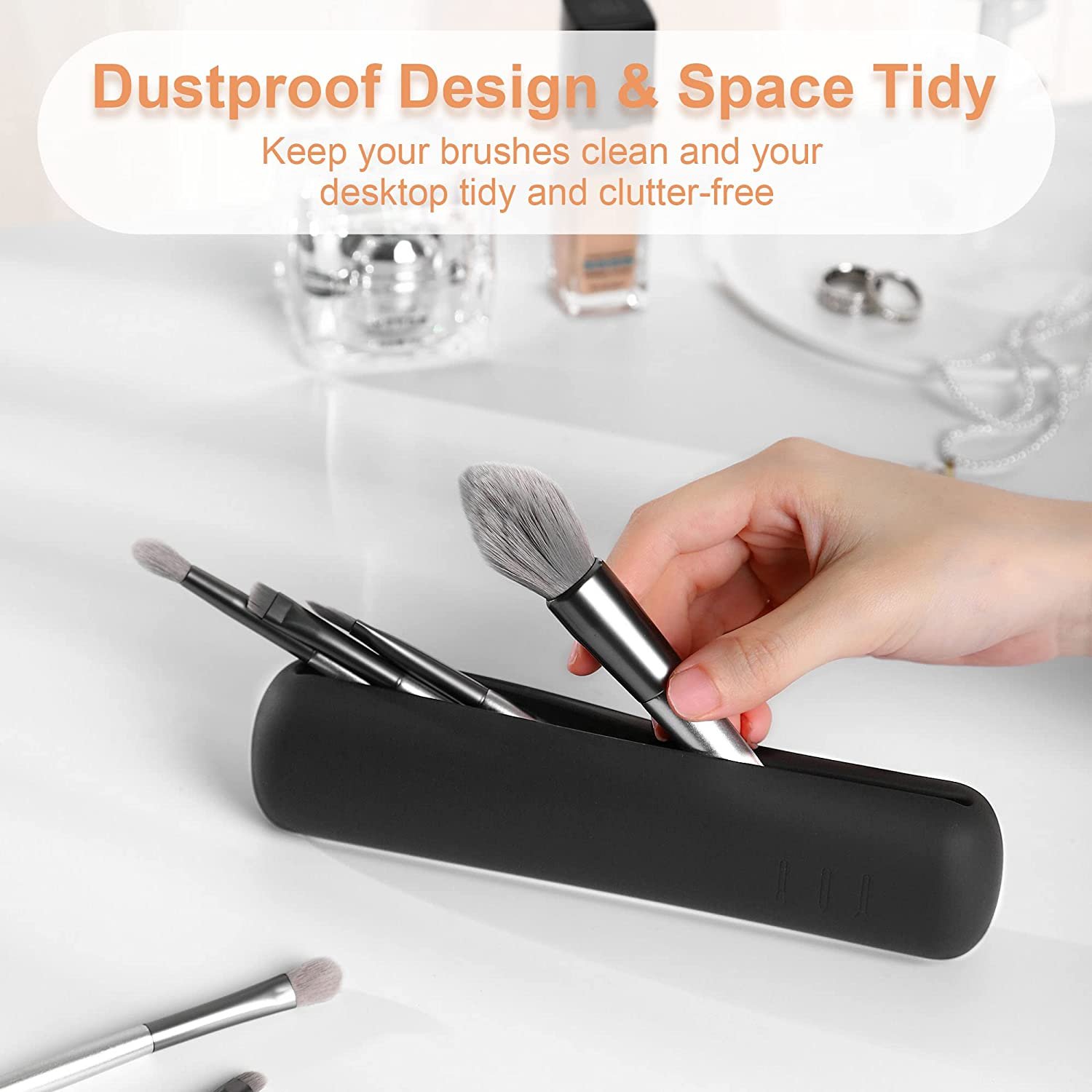 Trendy and Portable Silicone Makeup Brush Holder Cosmetic Face Brushes Makeup Tools Organizer and Waterproof PVC