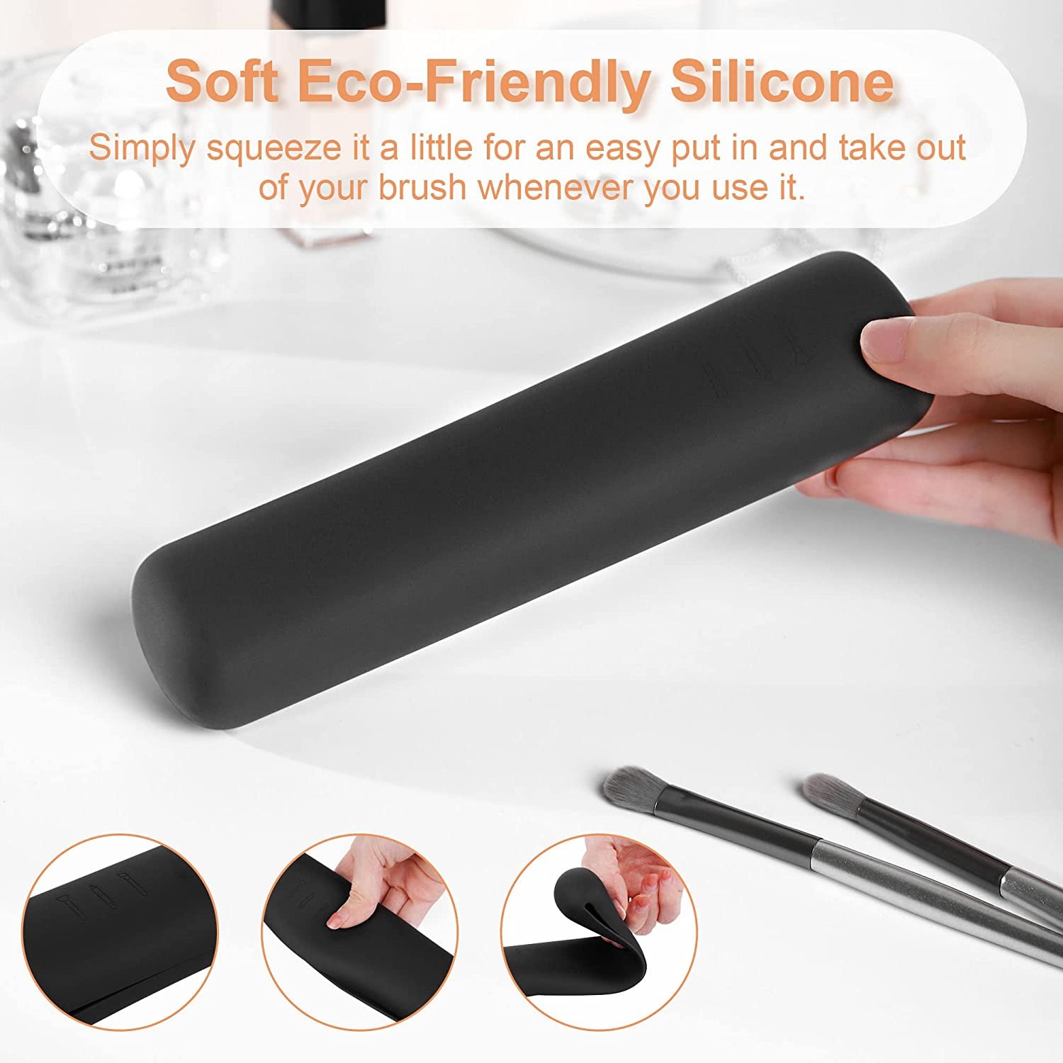 Trendy and Portable Silicone Makeup Brush Holder Cosmetic Face Brushes Makeup Tools Organizer and Waterproof PVC