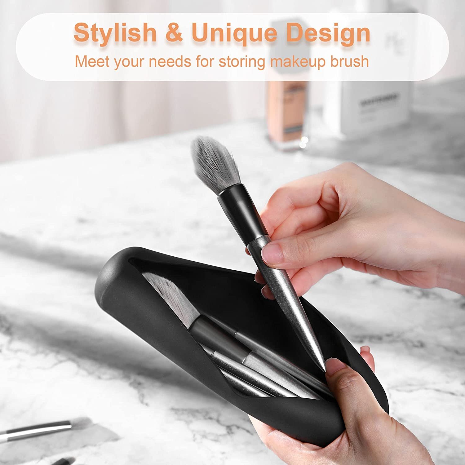 Trendy and Portable Silicone Makeup Brush Holder Cosmetic Face Brushes Makeup Tools Organizer and Waterproof PVC