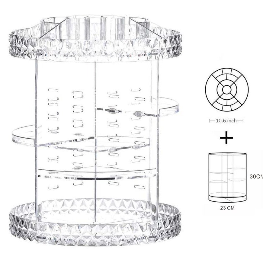 Skincare Clear Make Up Storage Perfume Organizers Cosmetic Dresser Organizer Countertop 360 Spinning, Makeup Organizer